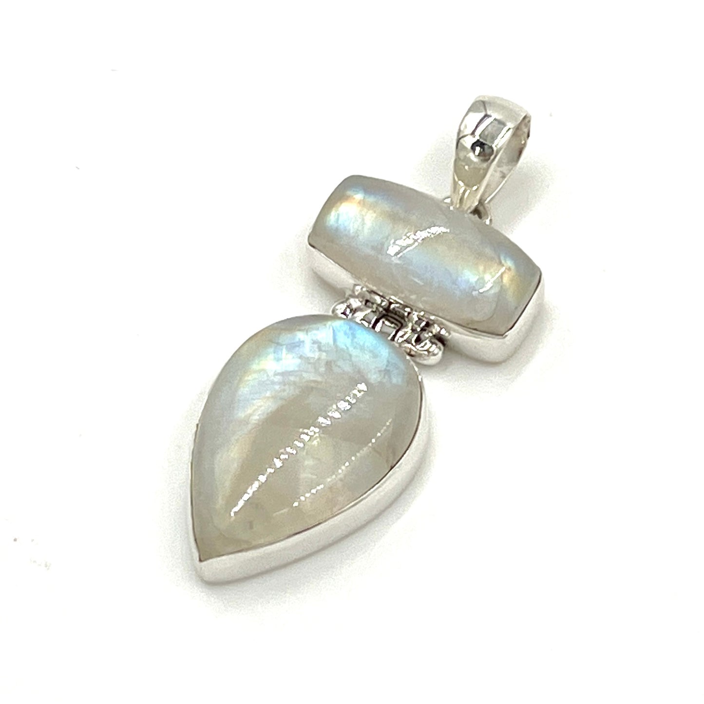 Sterling Silver Double Moonstone Pendants