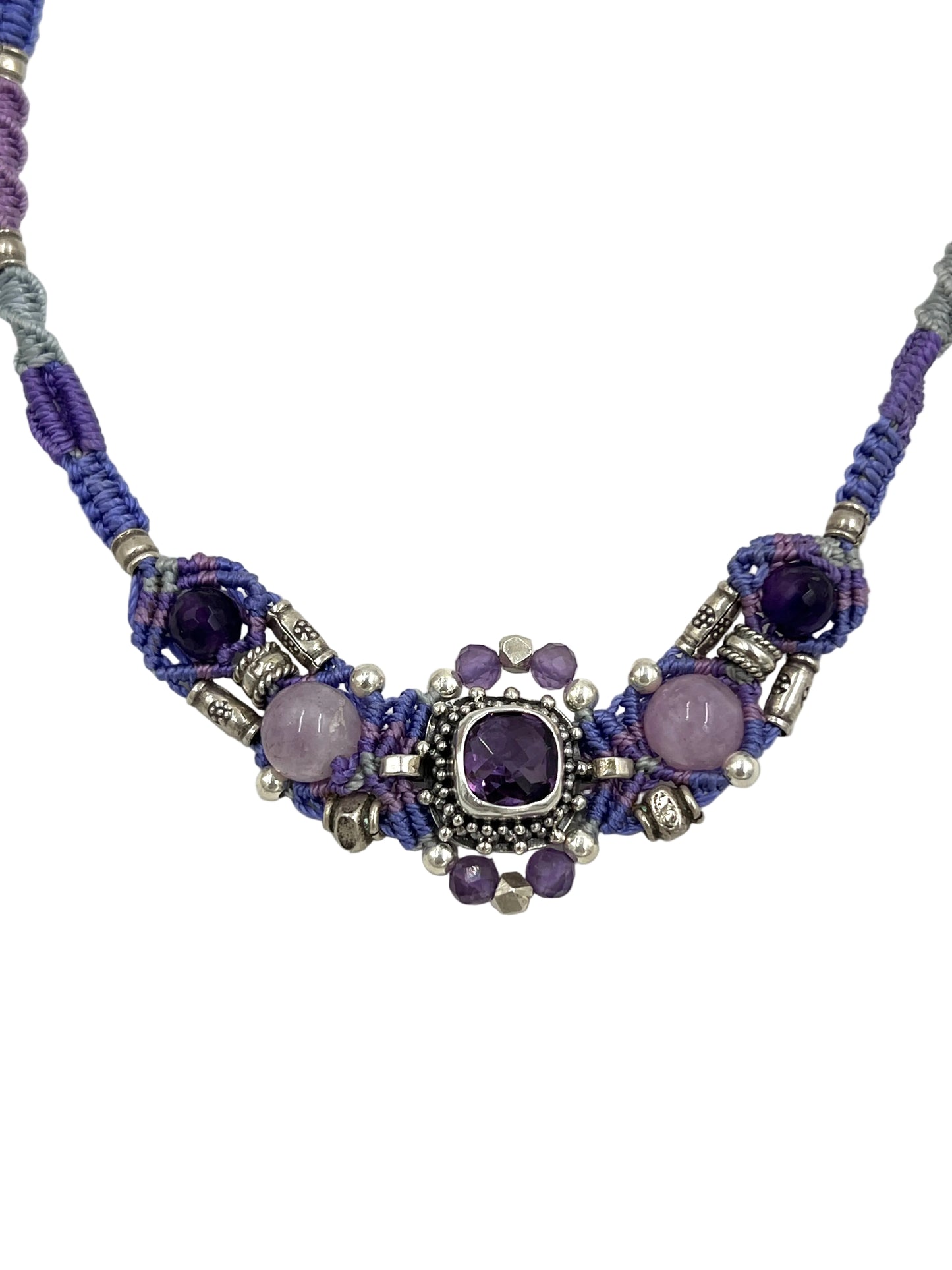 Macrame Amethyst Necklace
