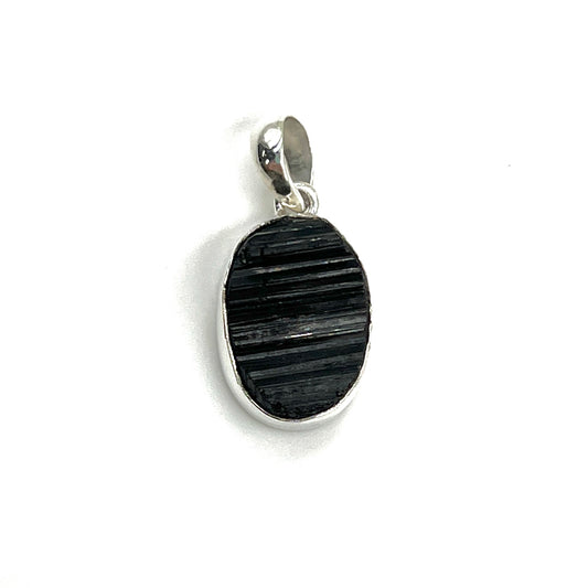 Black Tourmaline Oval Pendants