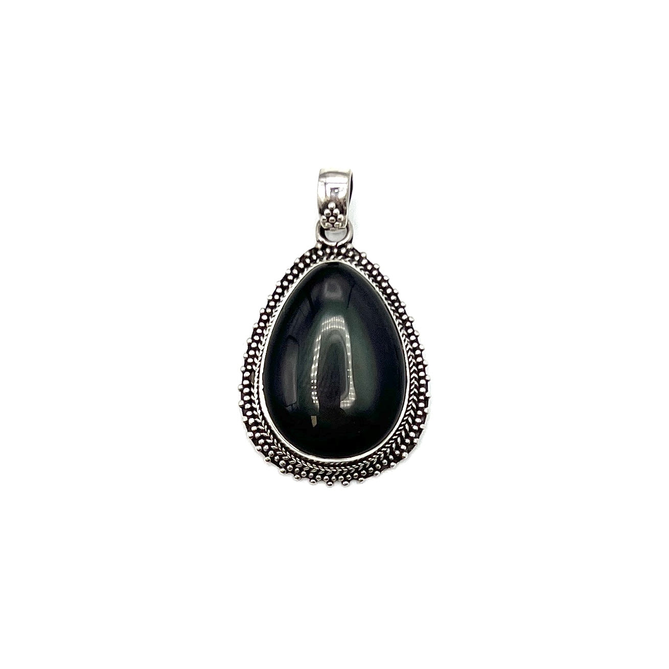 Sterling Silver Rainbow Obsidian Teardrop Pendants