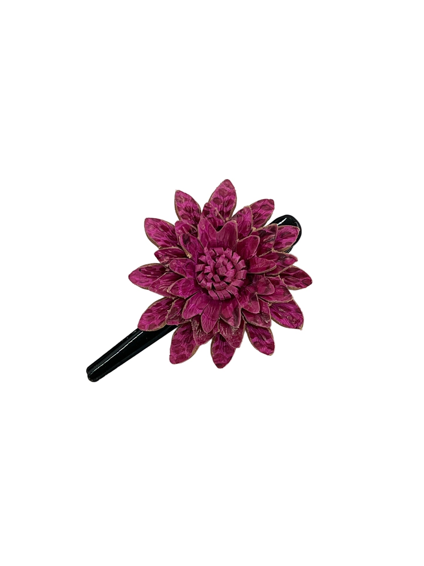 Large Leather Flower Hair Clips