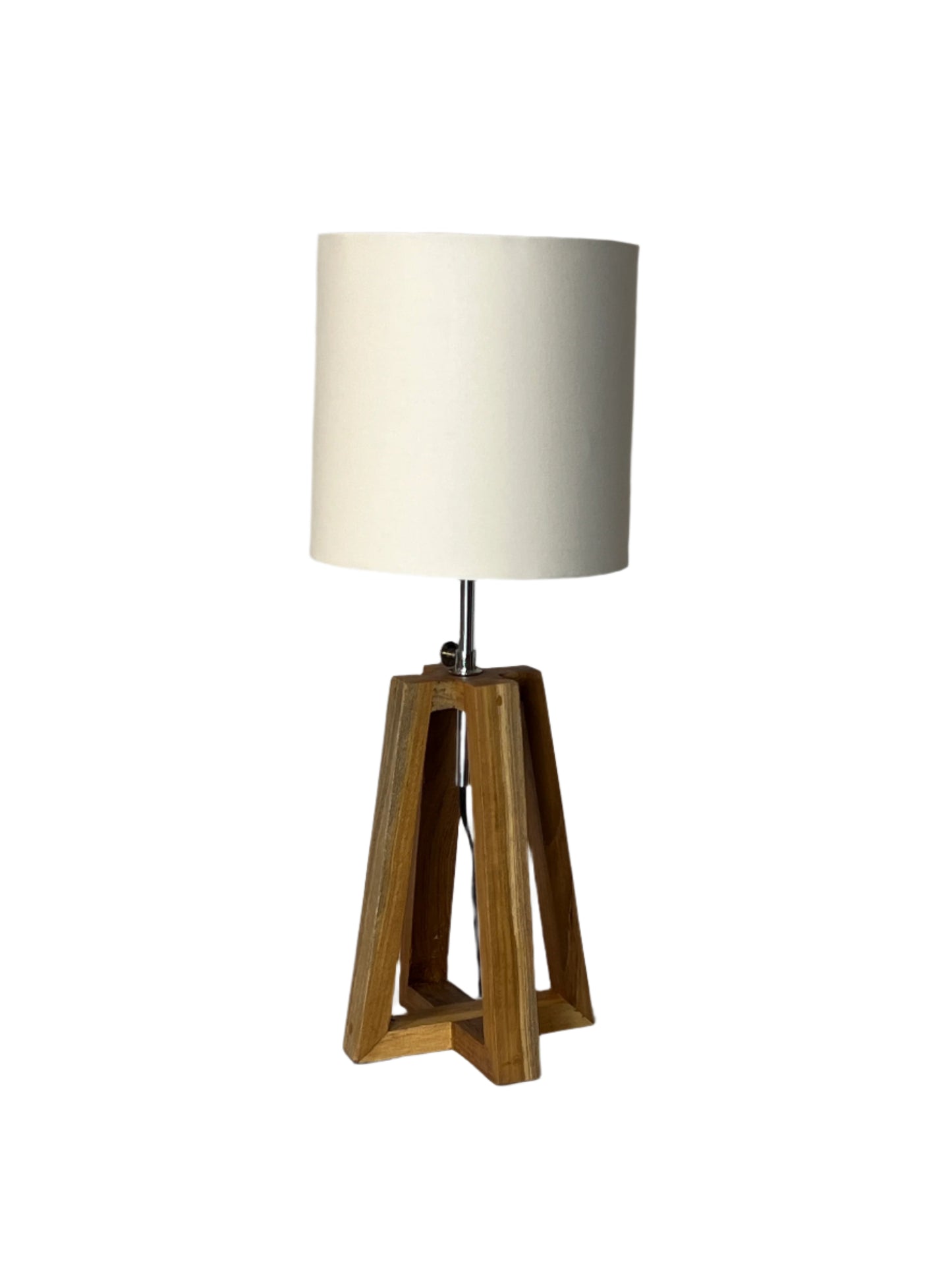 Teak Triangular Table Lamp