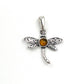 Sterling Silver Amber Dragonfly Pendants