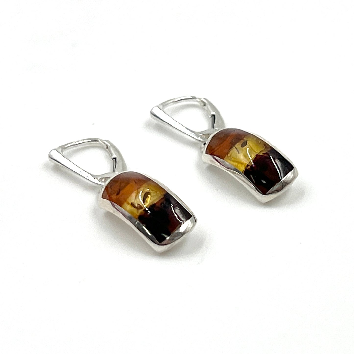 Multi Amber Rectangle Earrings