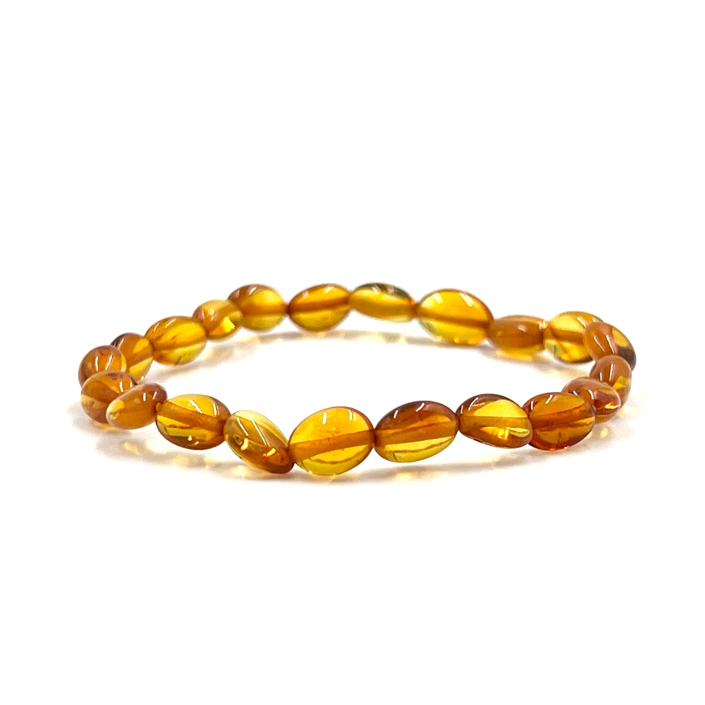 Polished Honey Amber Stretchy Bracelets