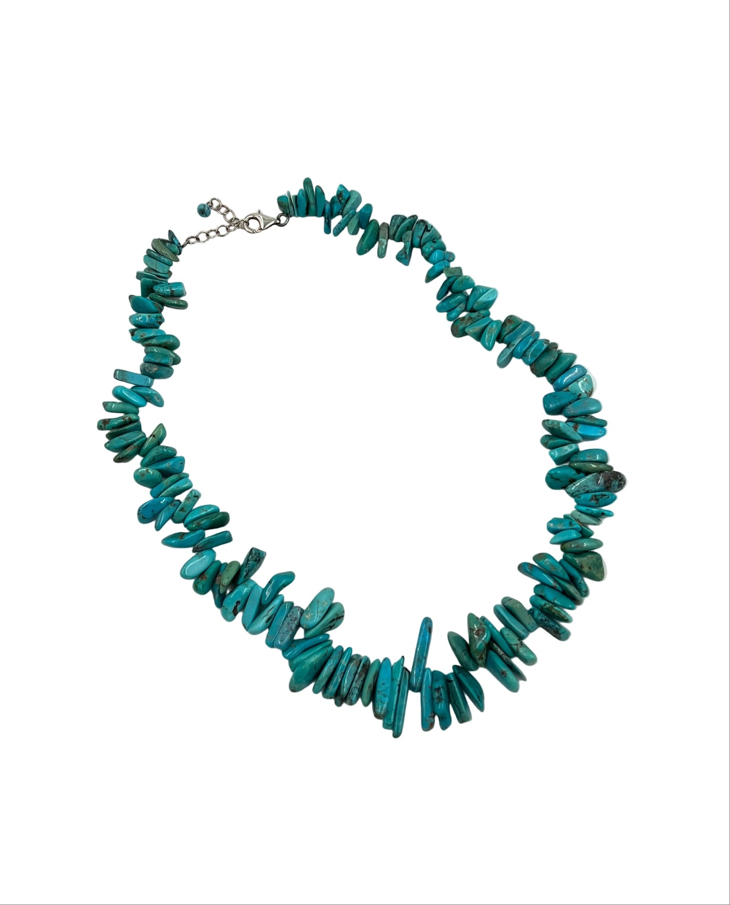 Silver Chip Turquoise Necklace
