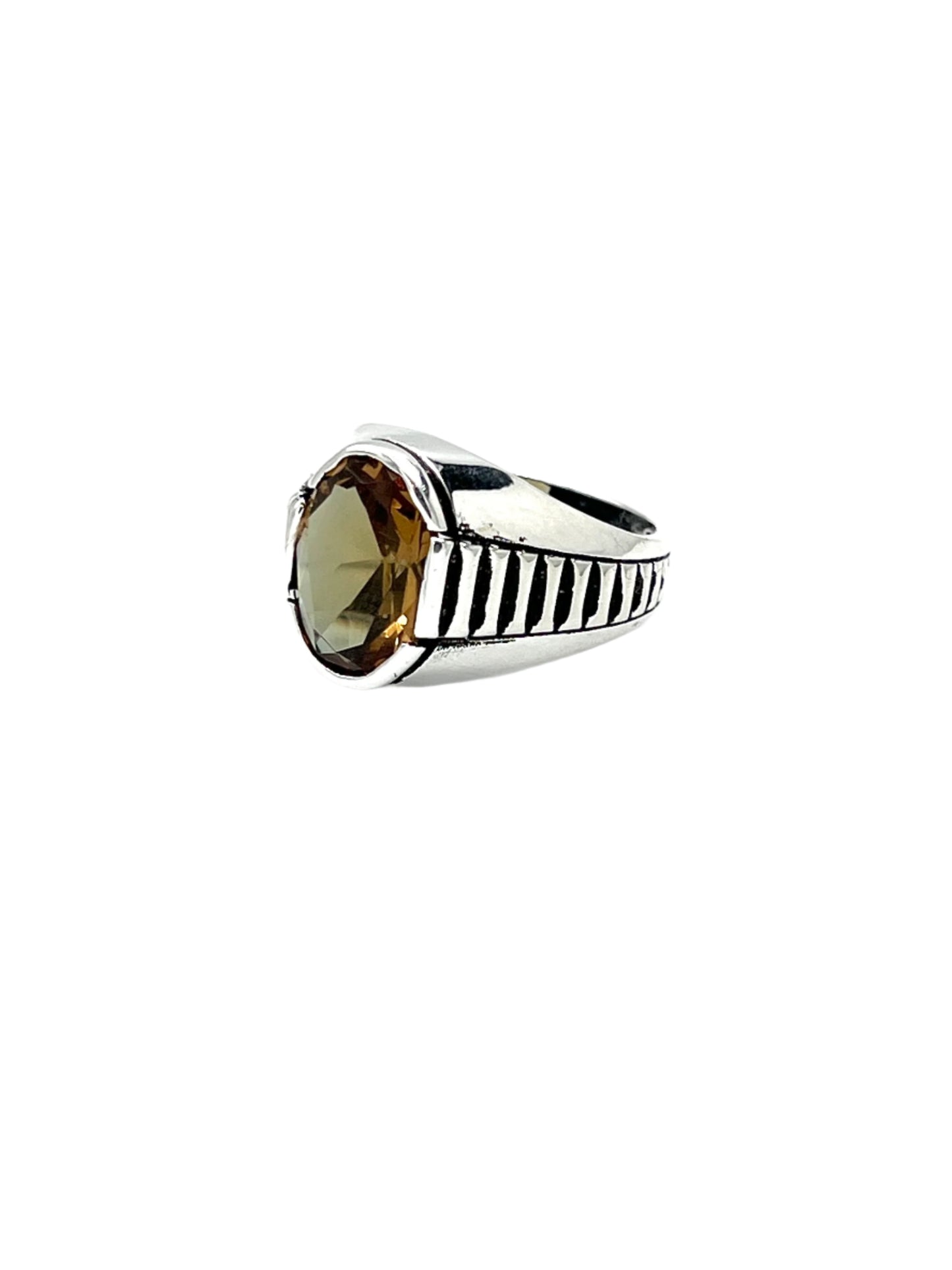 Silver Zultanite Oval Side Etched Ring