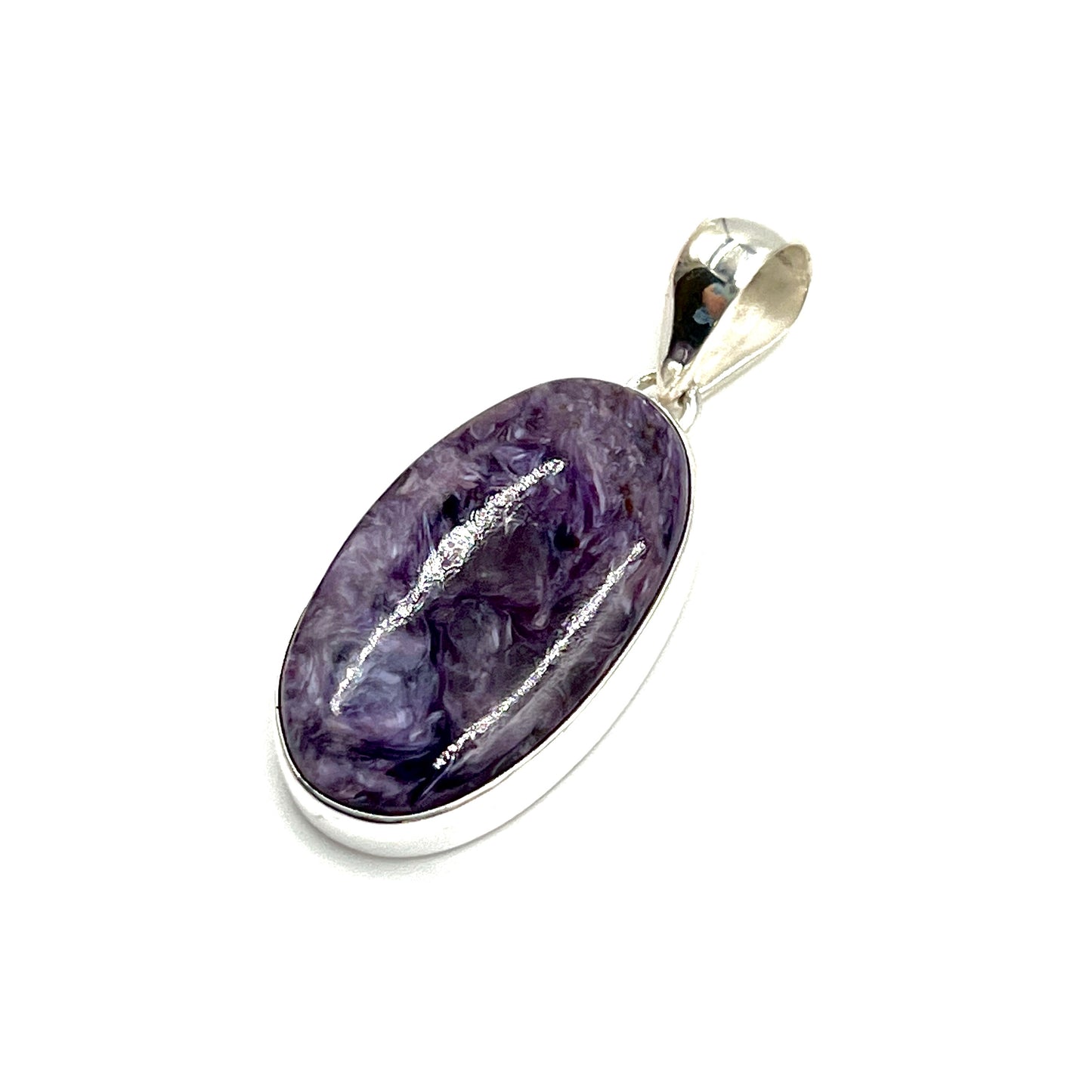 Sterling Silver Charoite Oval Pendants