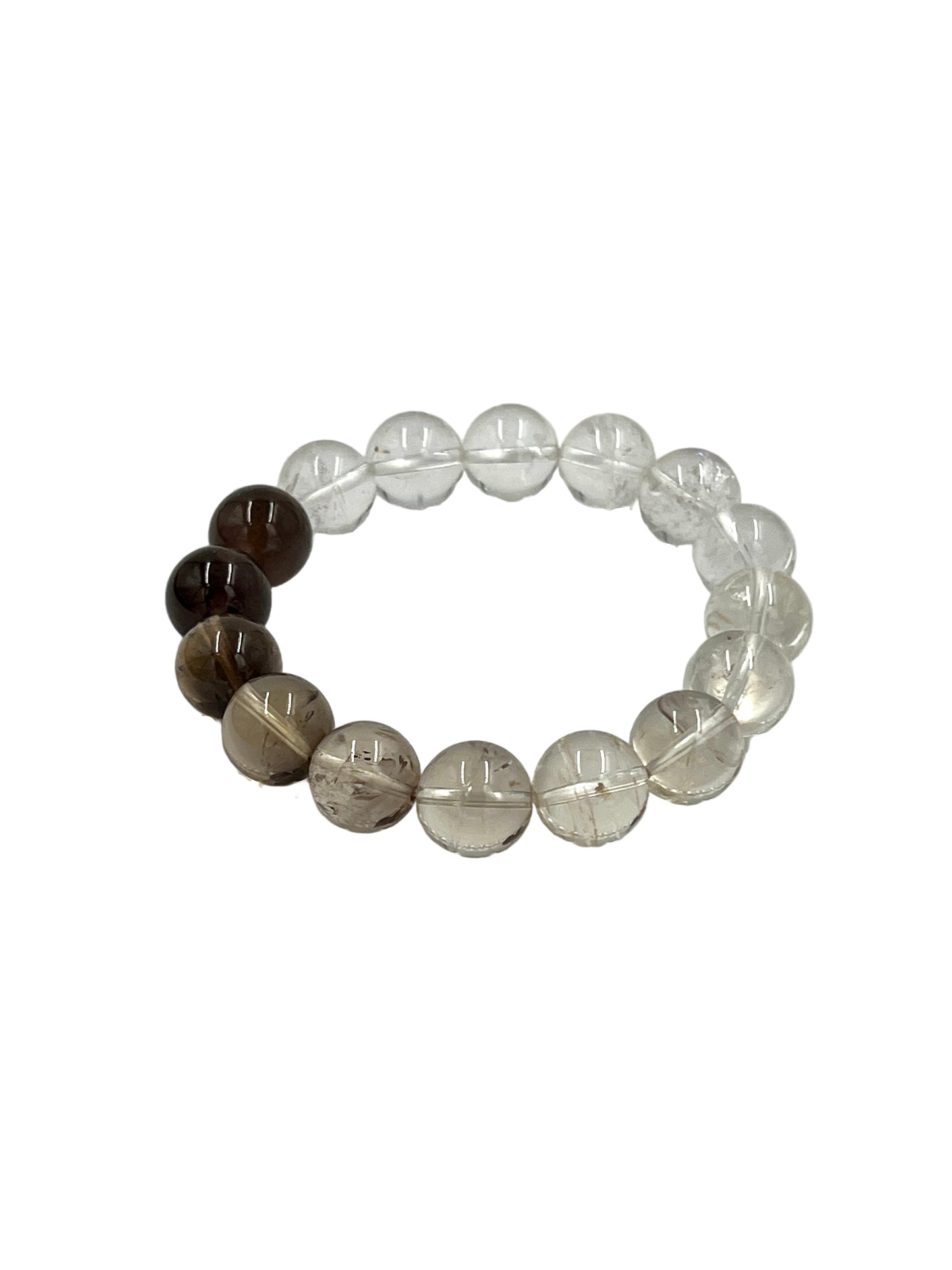 Smoky Quartz & Clear Quartz Stretchy Bracelets