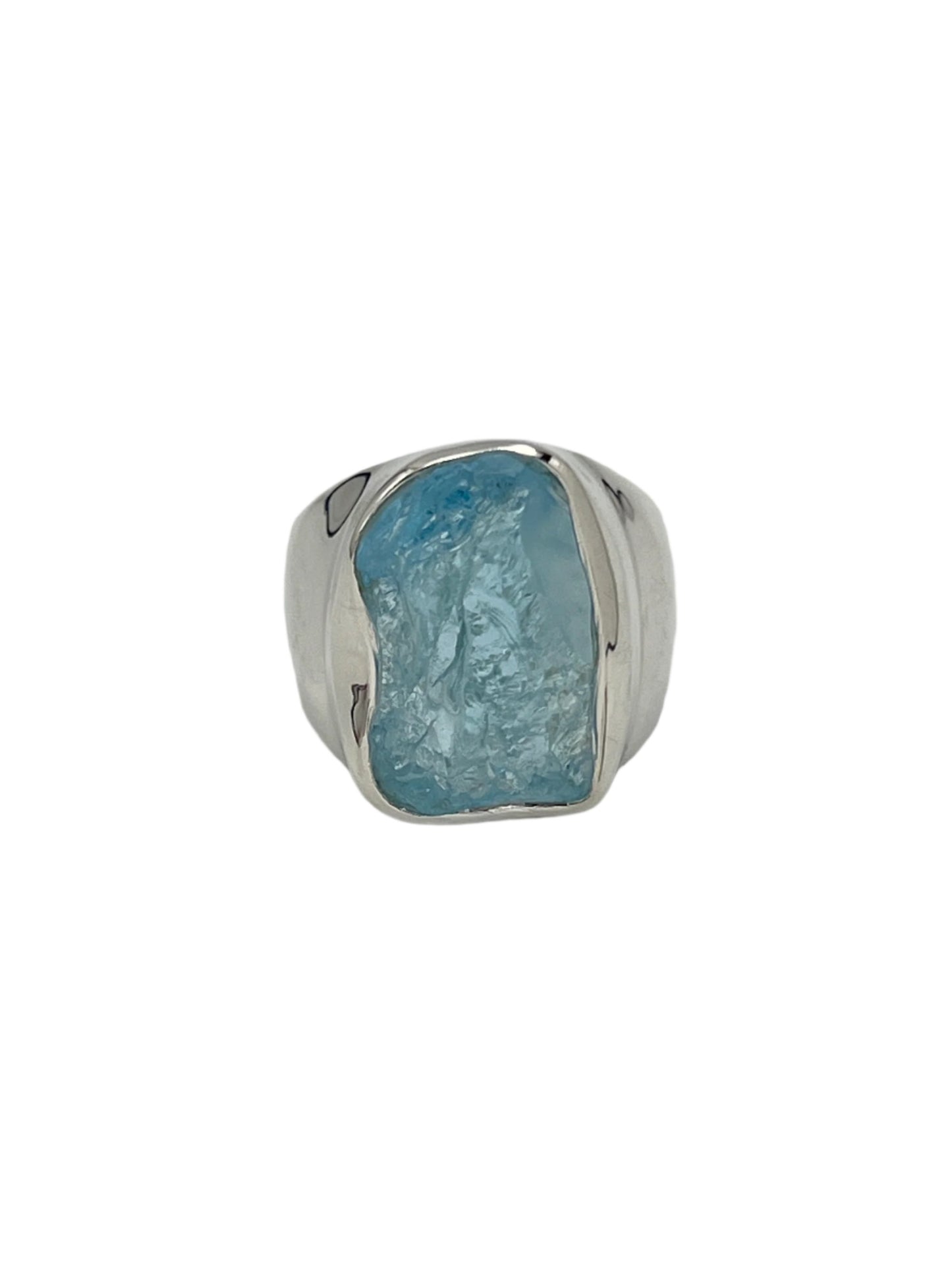 Sterling Silver Raw Blue Topaz Rings