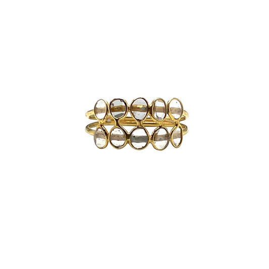 Polki Diamonds Double Band Ring