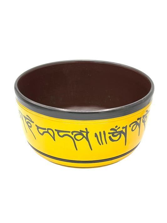 Yellow Om Mani Padme Hum Himalayan Singing Bowls