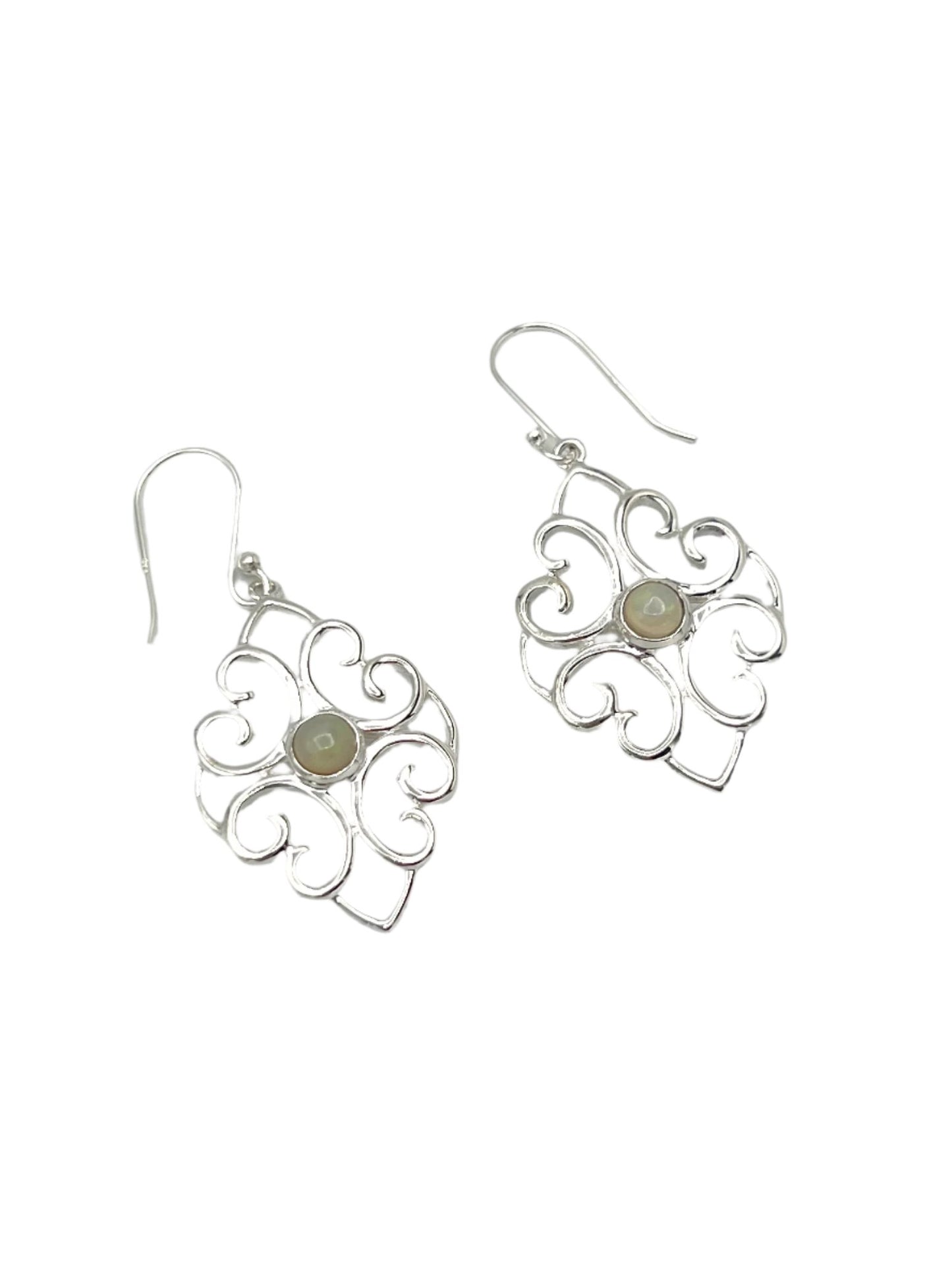 Sterling Silver Ethiopian Opal Filigree Earrings