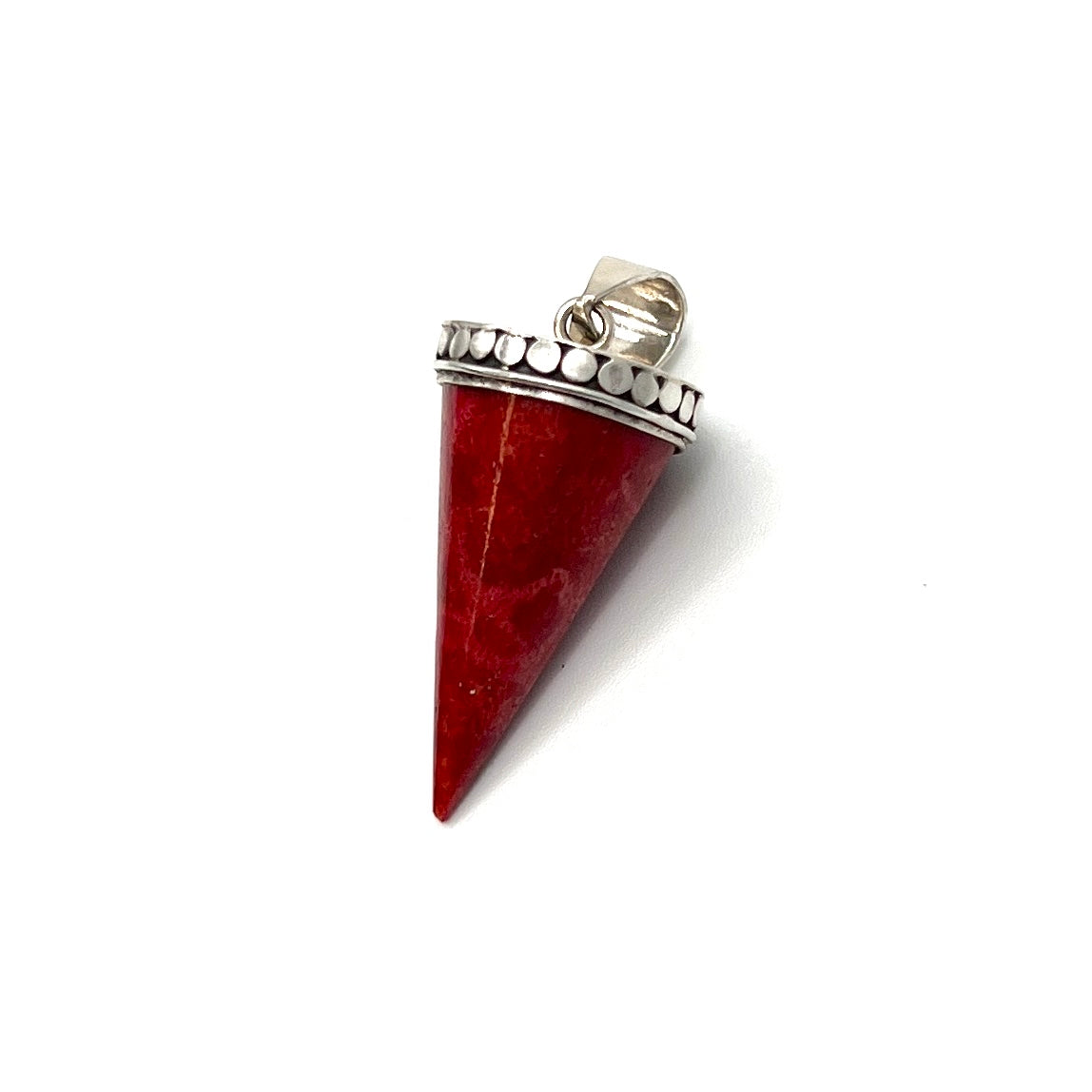 Sterling Silver Red Coral Pendant