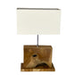 Teak Rectangle Table Lamp