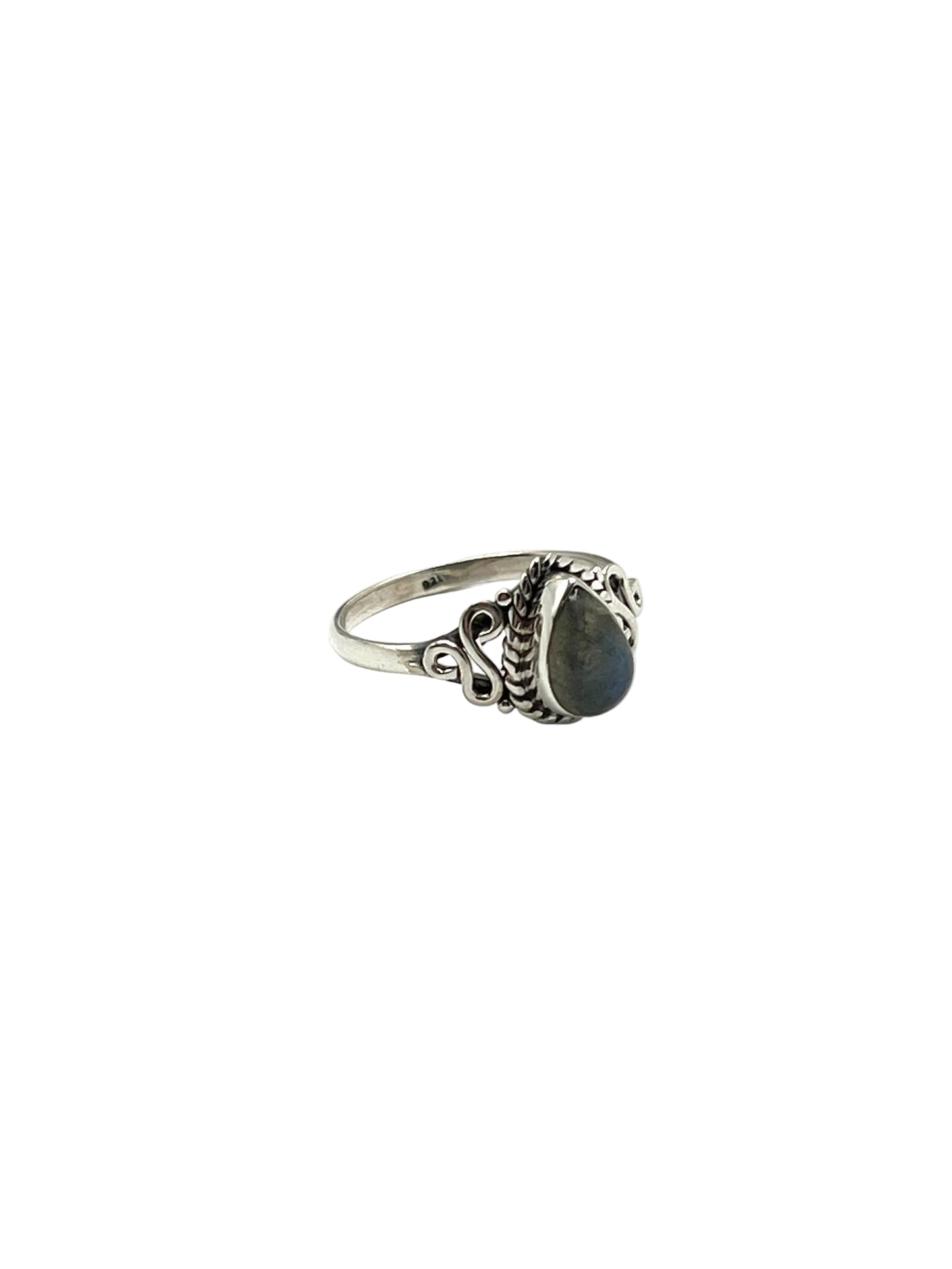 Teardrop Labradorite Ring
