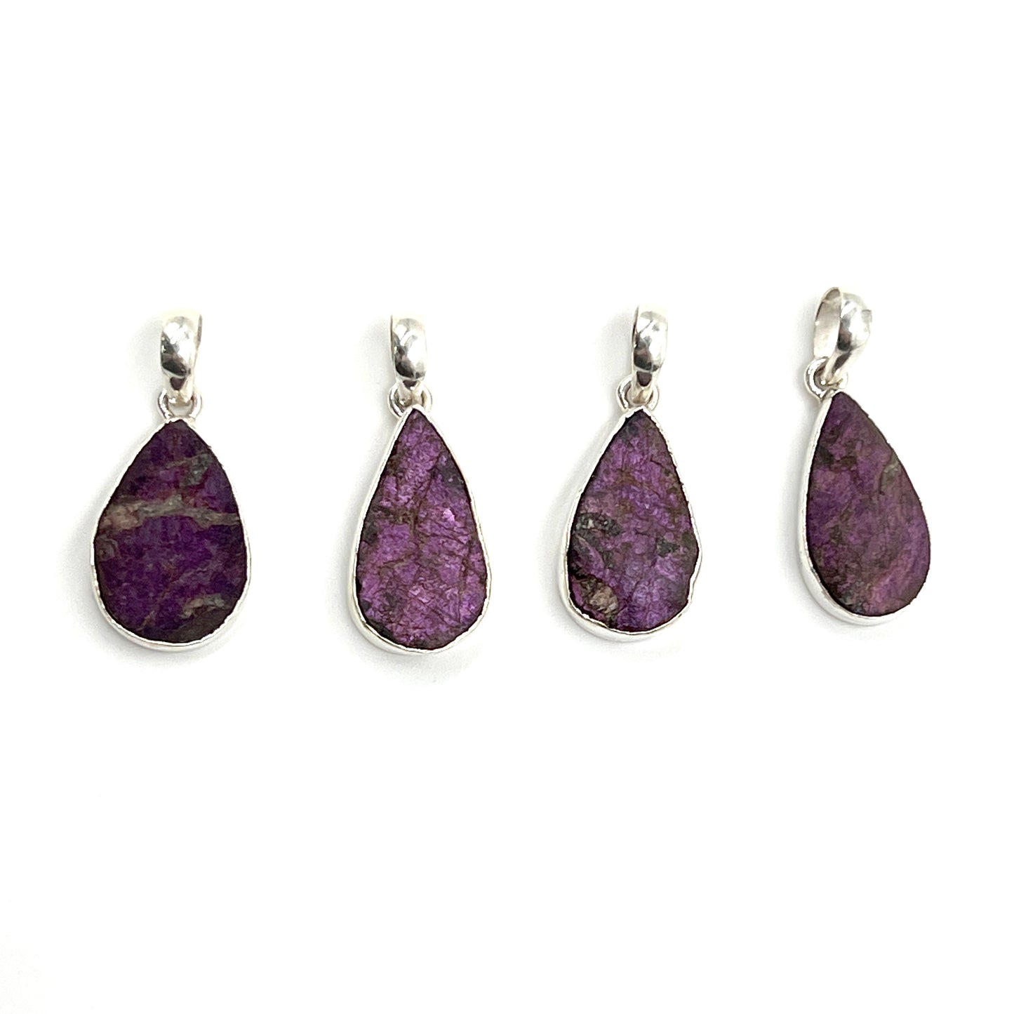 Raw Purpurite Teardrop Pendants