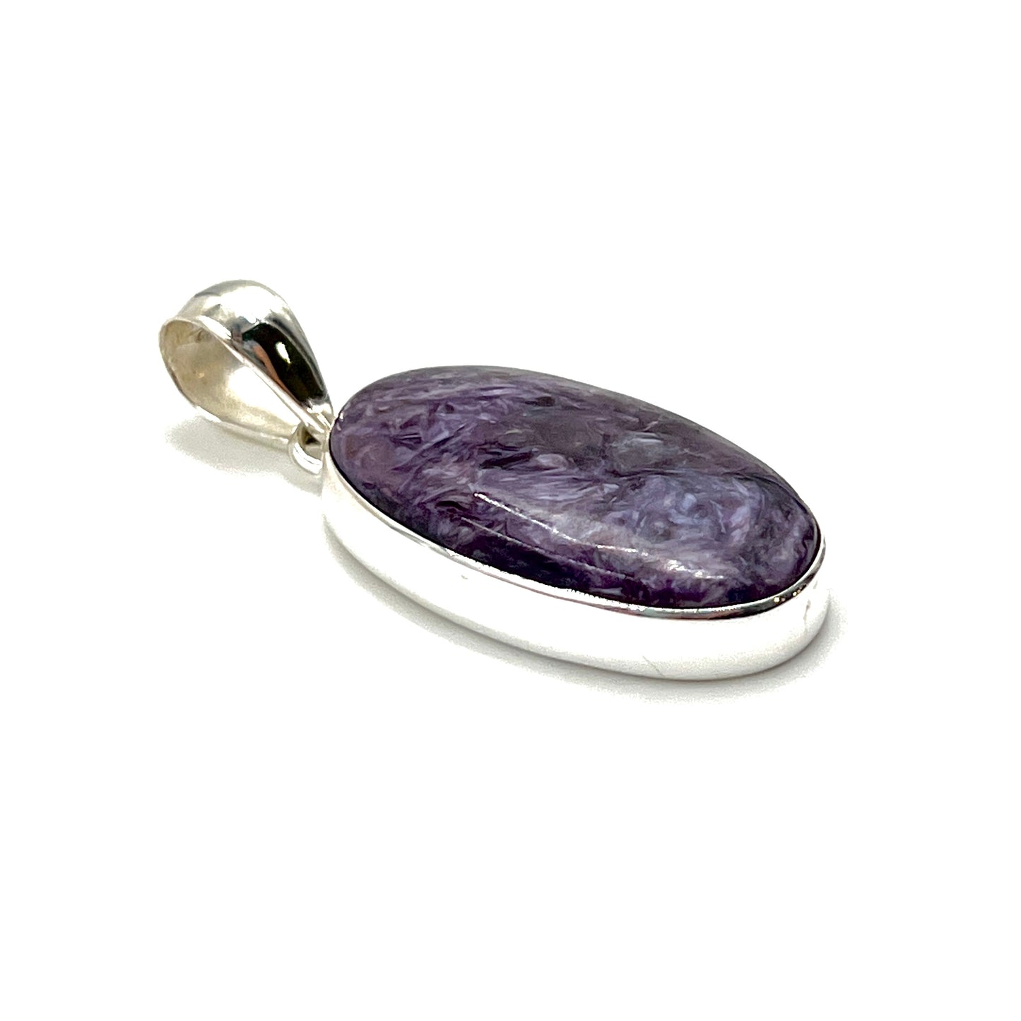 Sterling Silver Charoite Oval Pendants