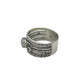 Sterling Silver Oval Triple Moonstone Flower Band Ring