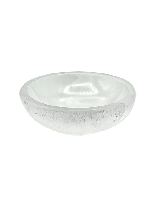 White Round Selenite Bowls