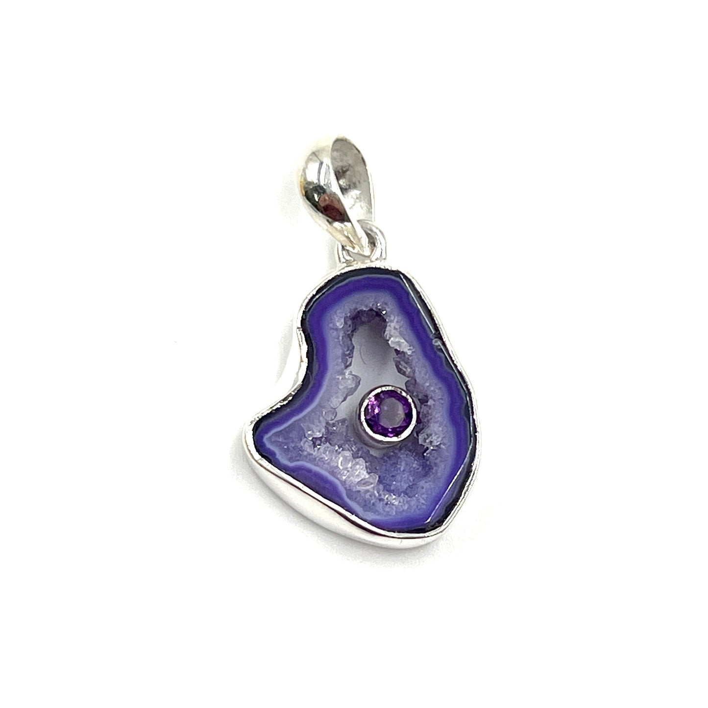 Purple Druzy Agate Pendants