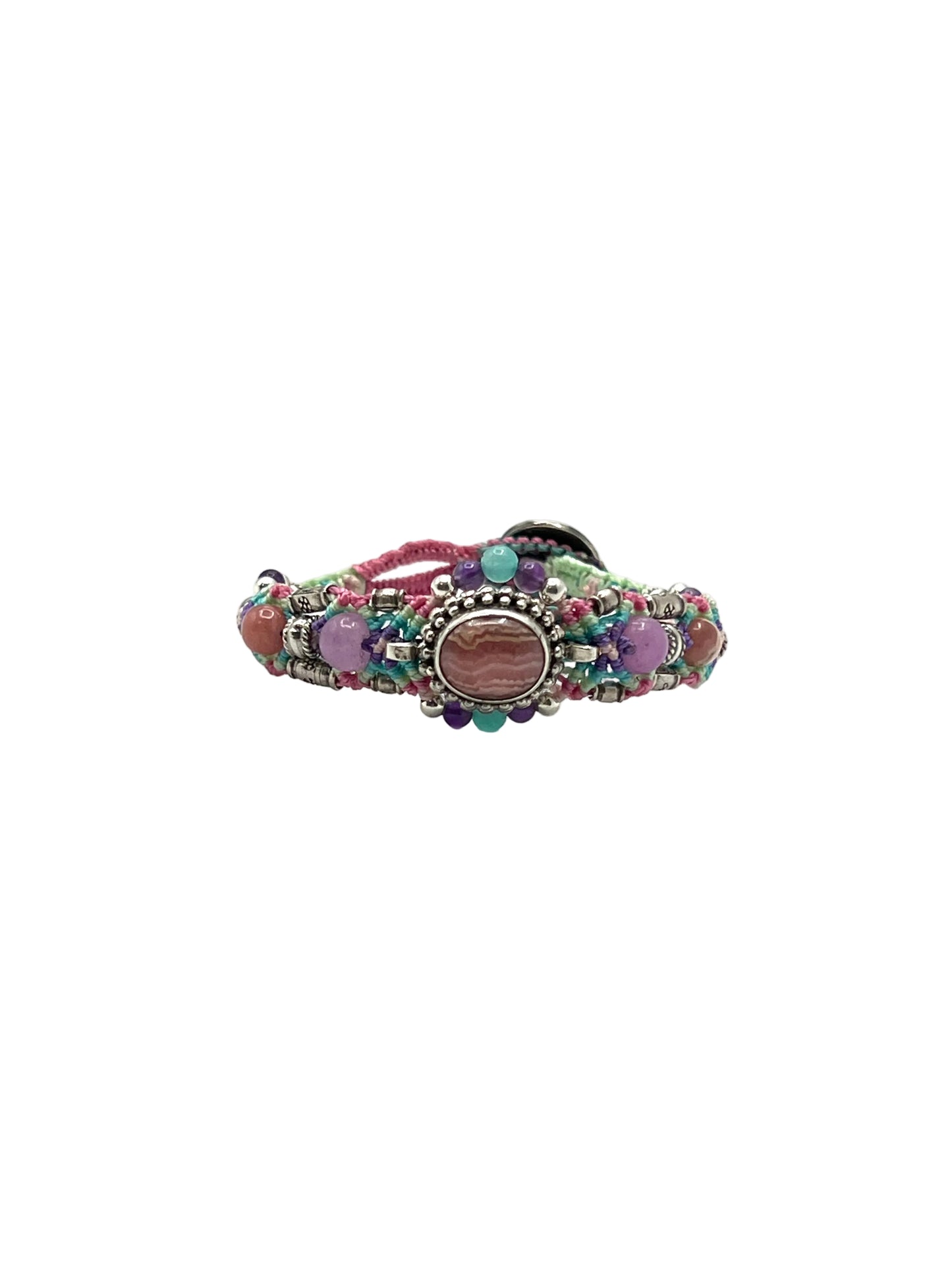 Macrame Rhodochrosite Bracelet