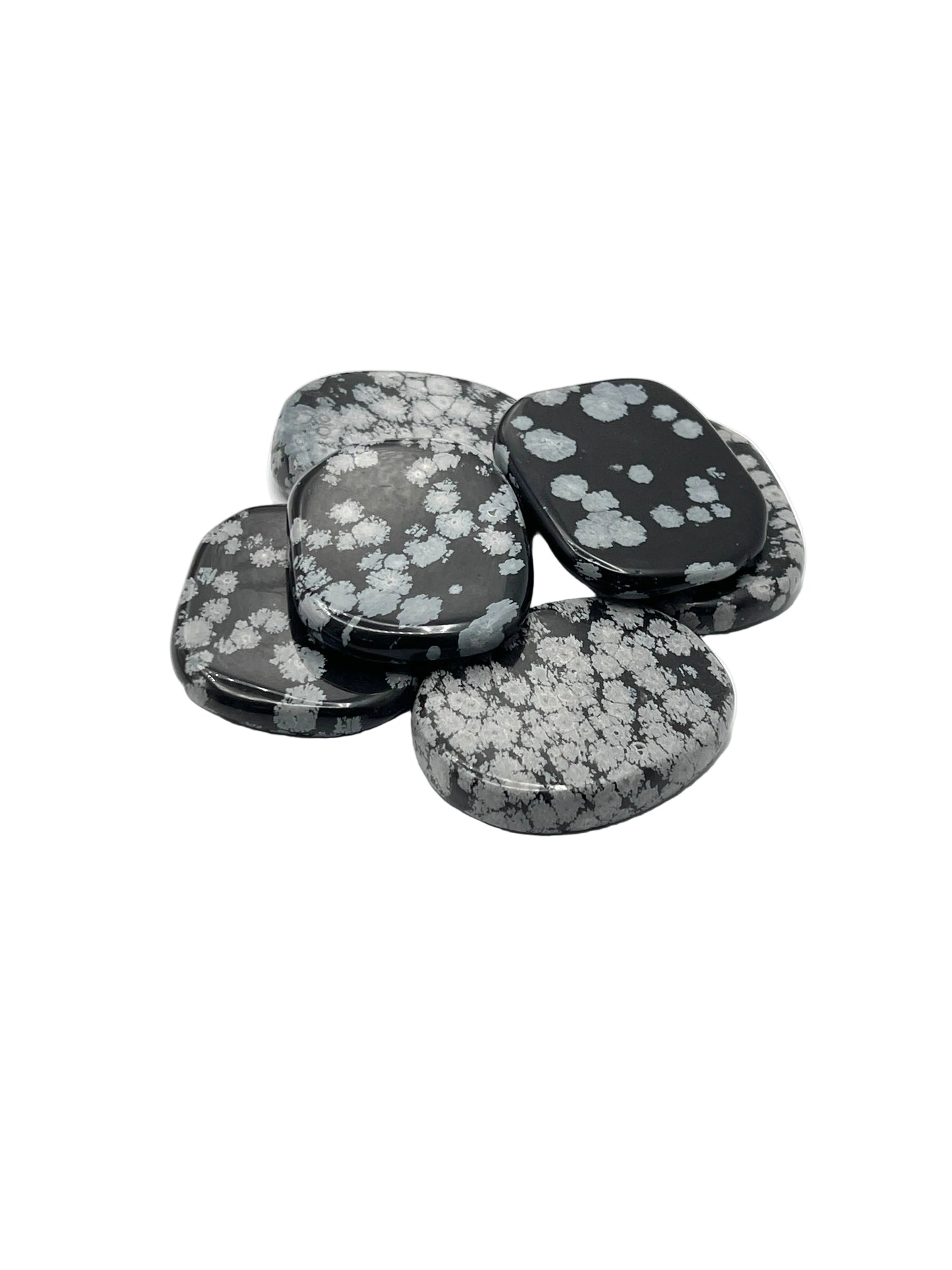 Snowflake Obsidian Flat Palmstones