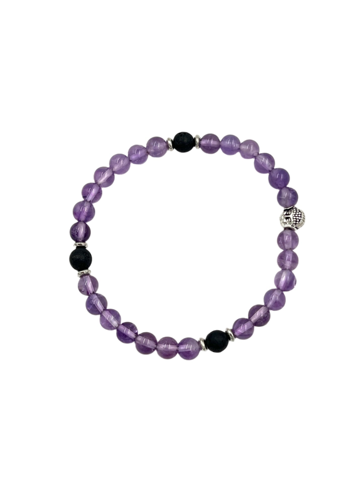 Amethyst & Lava Stone Stretchy Bracelets