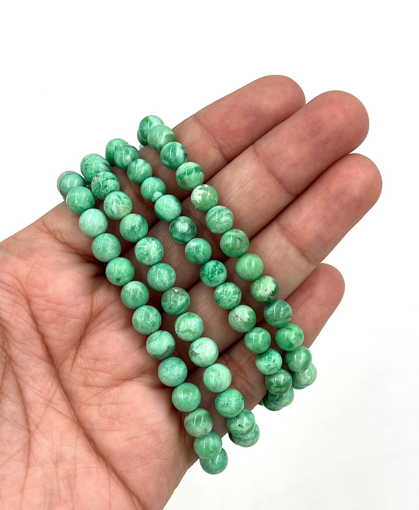 Mongolian Variscite Stretchy Beaded Bracelets