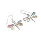 Sterling Silver Shell Dragonfly Earrings