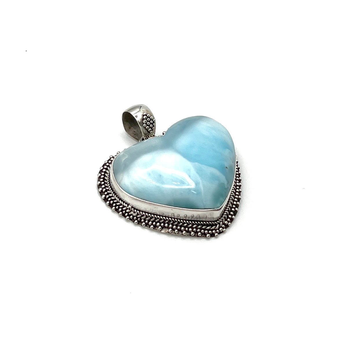 Sterling Silver Larimar Heart Pendants