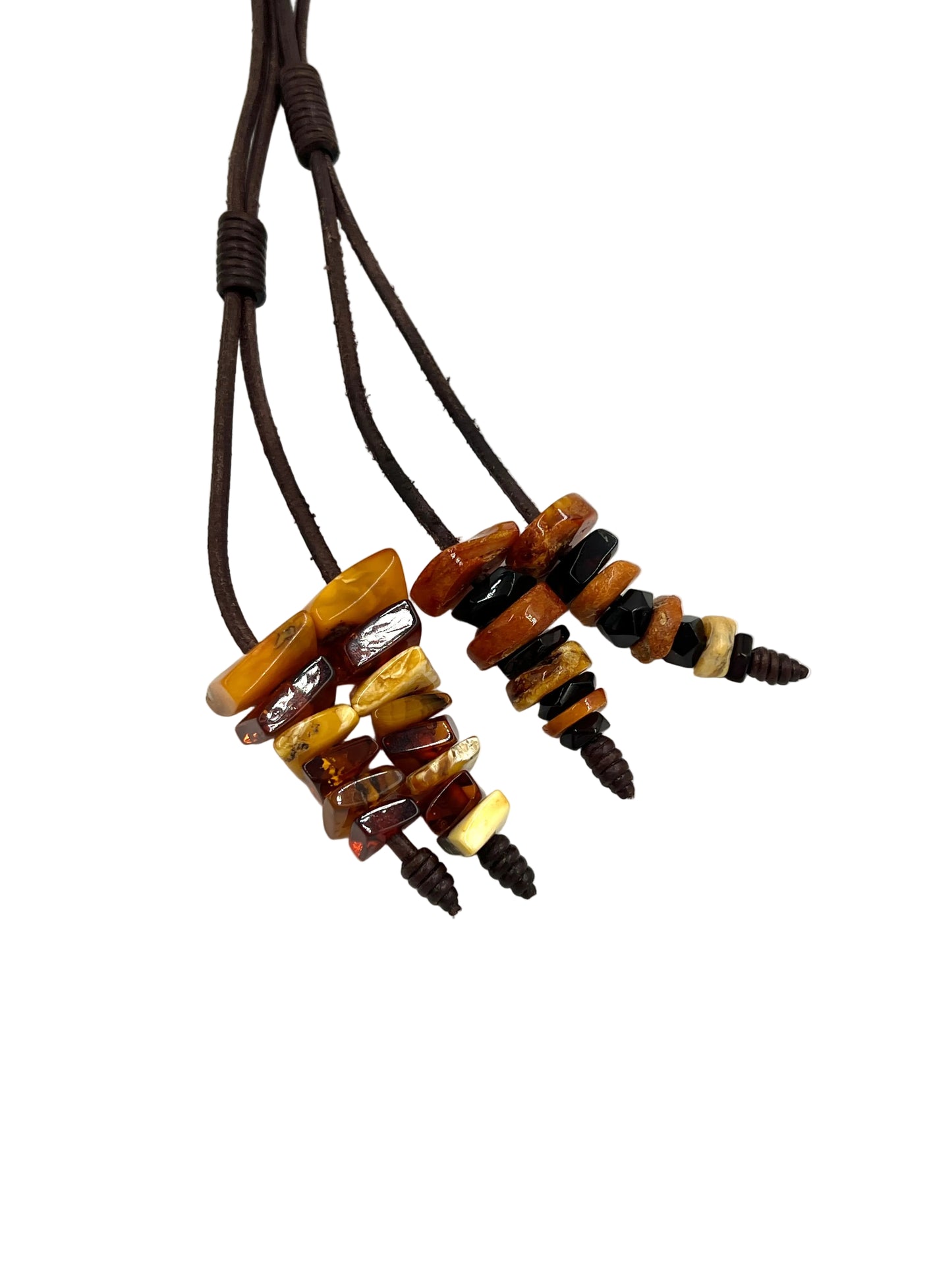 Multi Amber & Leather Bolo Ties