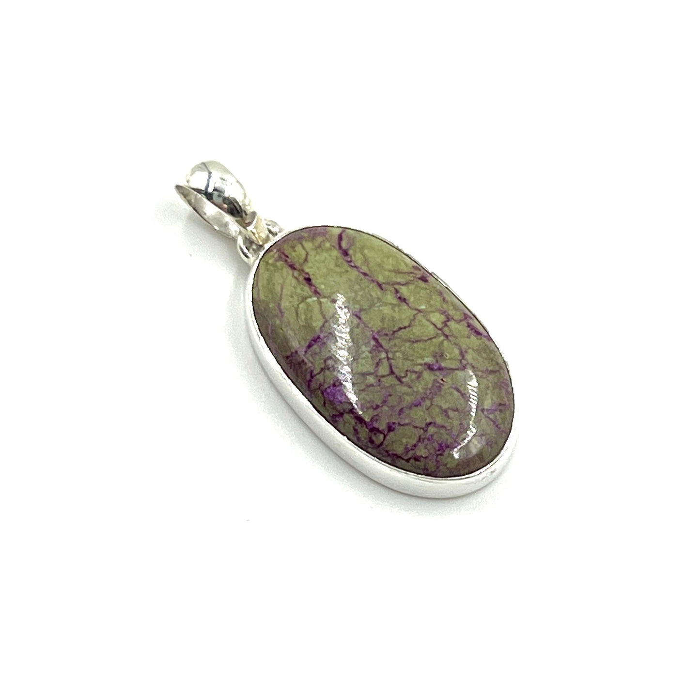 Sterling Silver Stichtite Oval Pendants