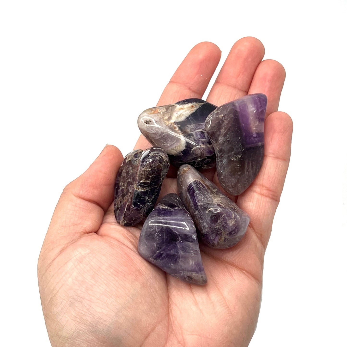 Chevron Amethyst Tumbles