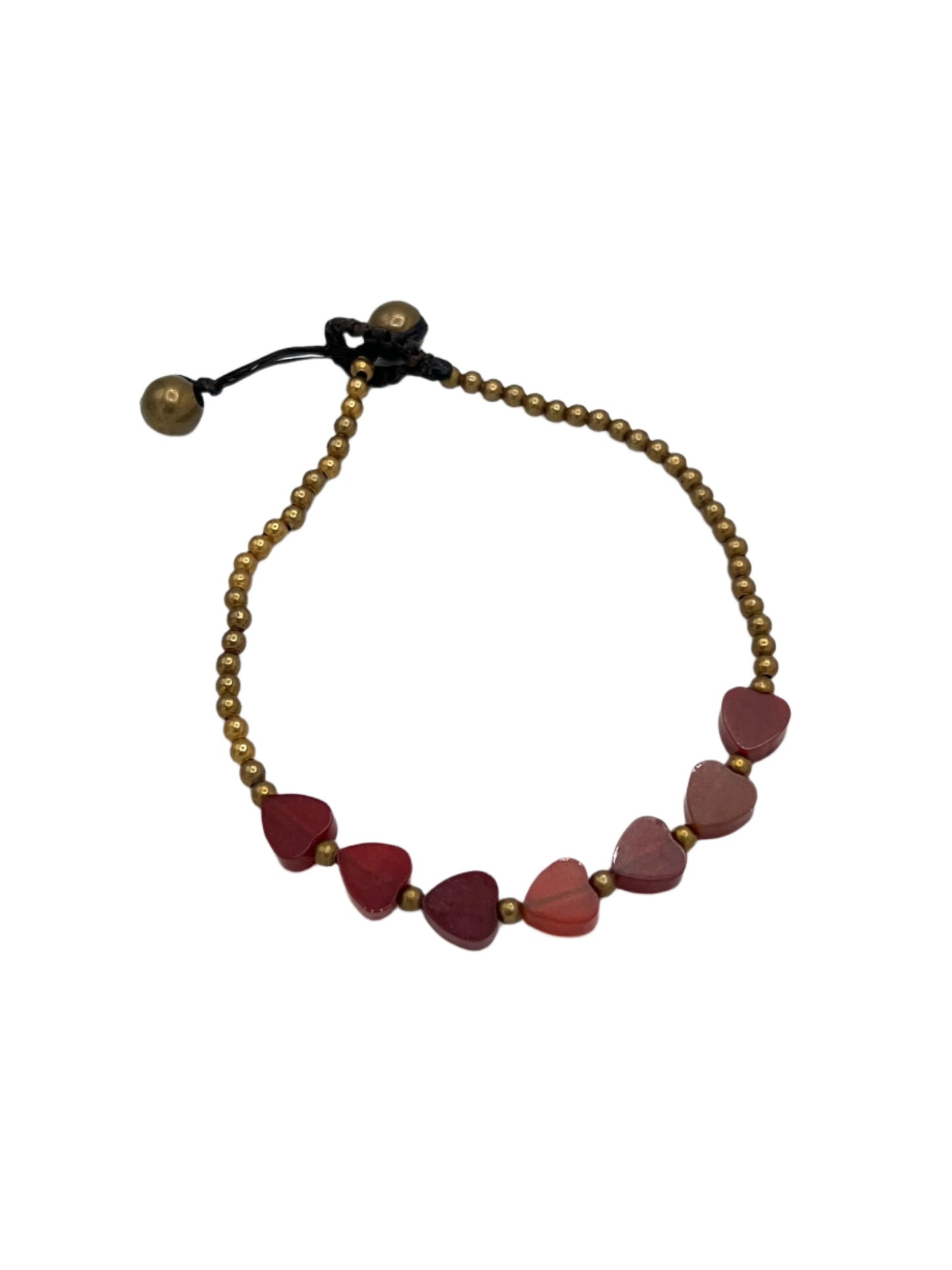 Gemstone Multi Heart Brass Bracelet