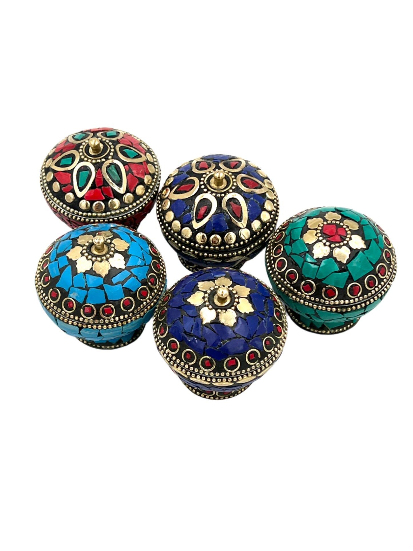 Mini Mosaic Indian Metal Jar