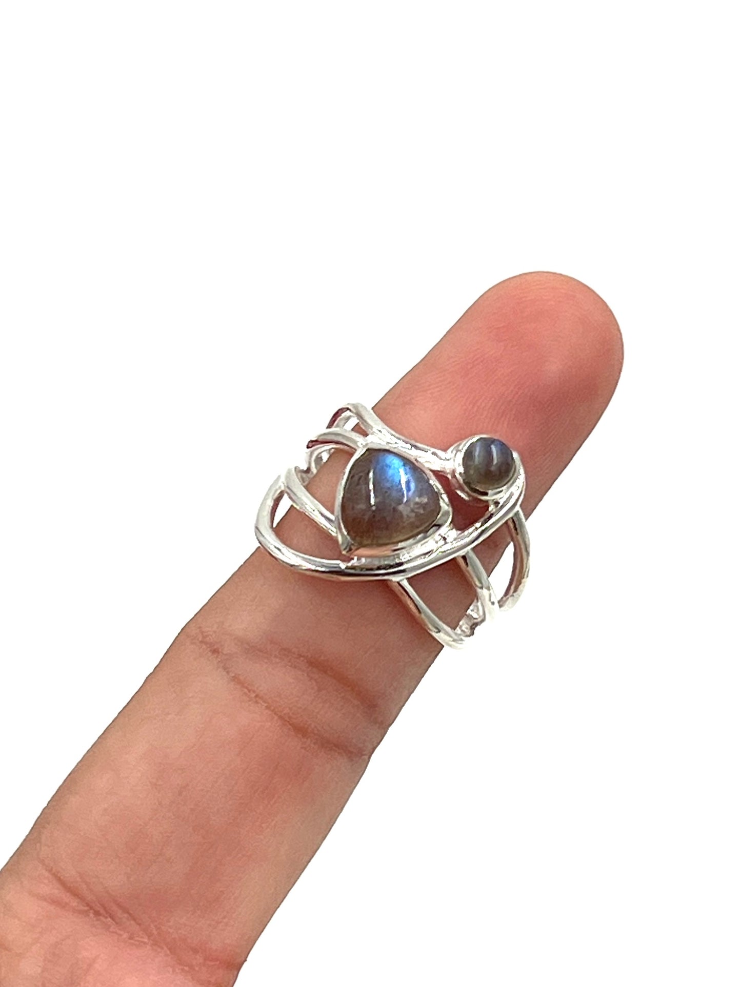 Trillion Labradorite Ring