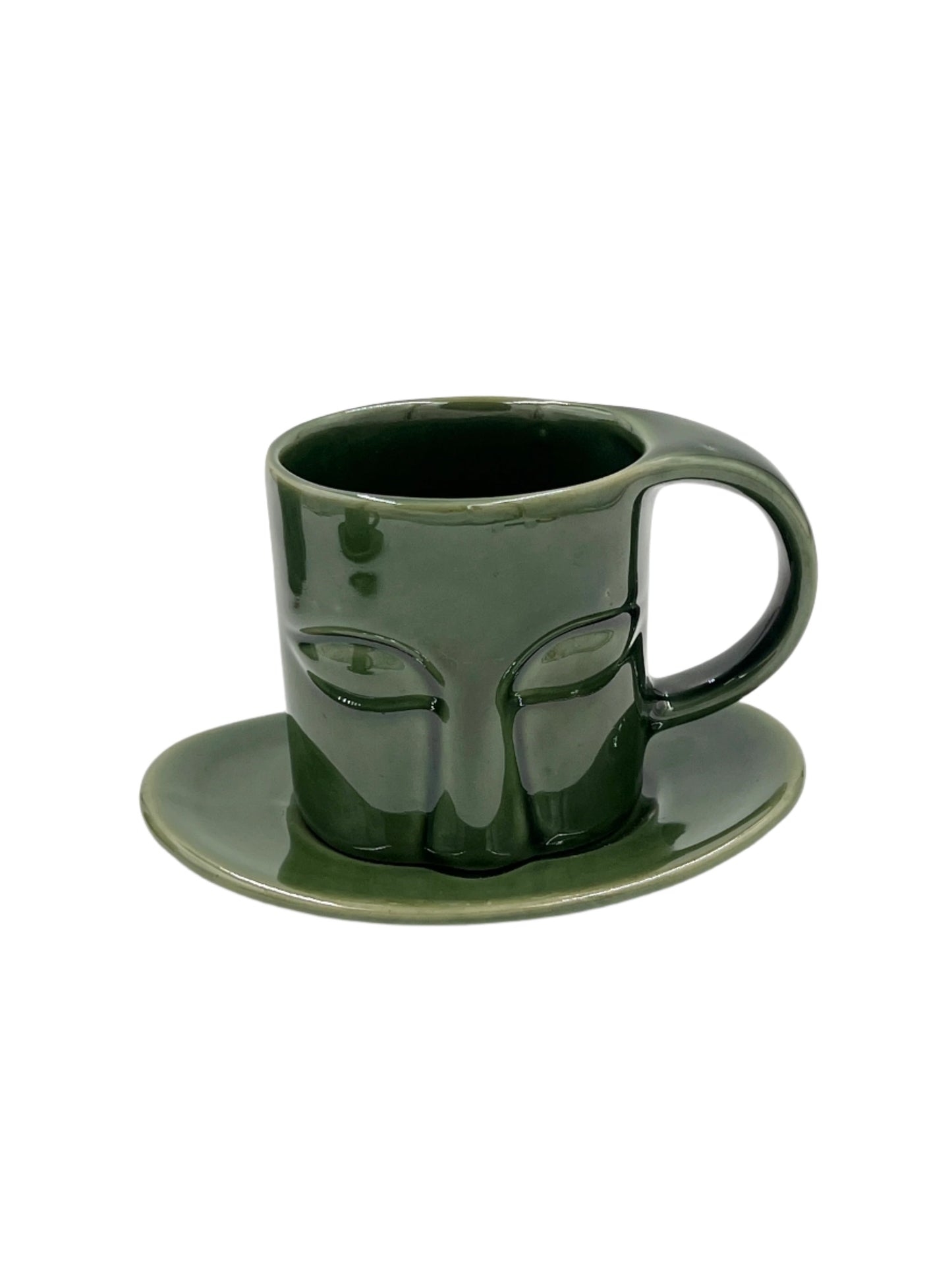 Emerald Buddha Face Tea Pot Set