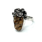 Bertha Skull Picture Jasper Ring