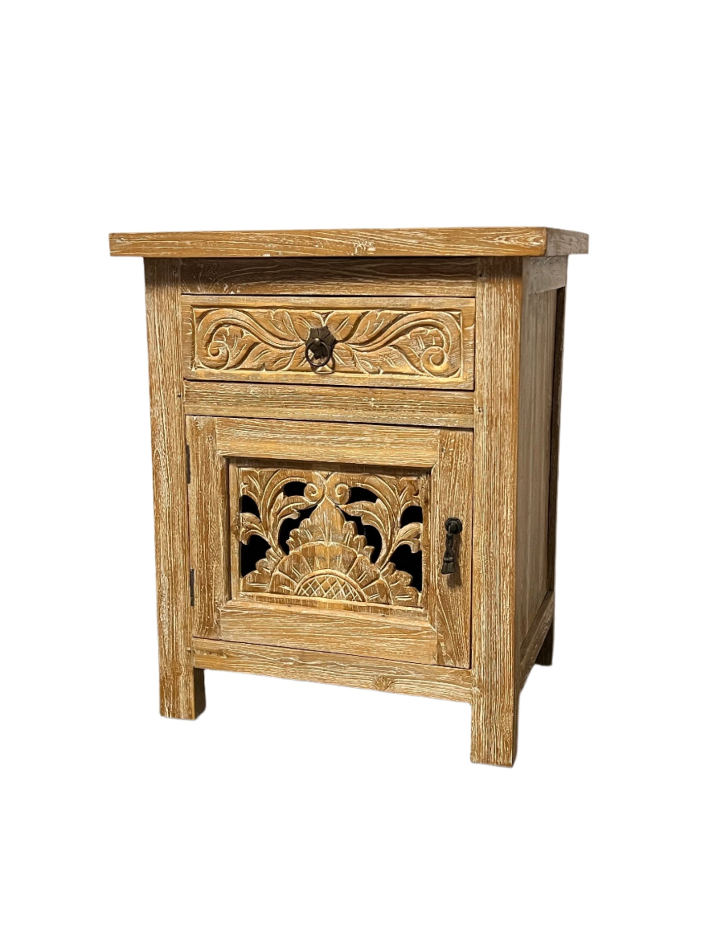White Washed Teakwood Night Stands