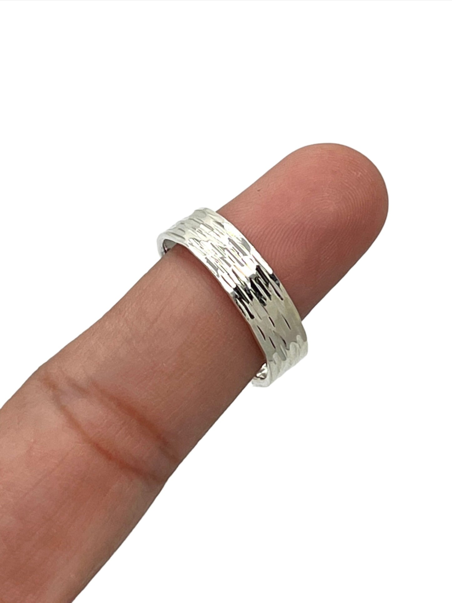 Sterling Silver Etched Band Ring