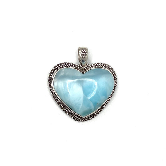 Sterling Silver Larimar Heart Pendants