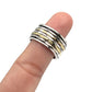 Sterling Silver Multi Metal Hammered Spinner Ring