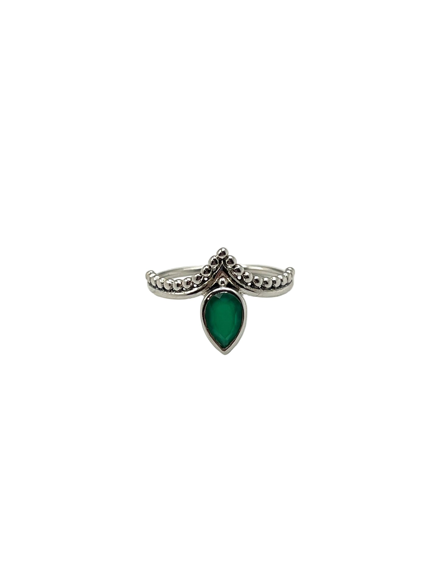 Beaded Teardrop Gemstone Rings