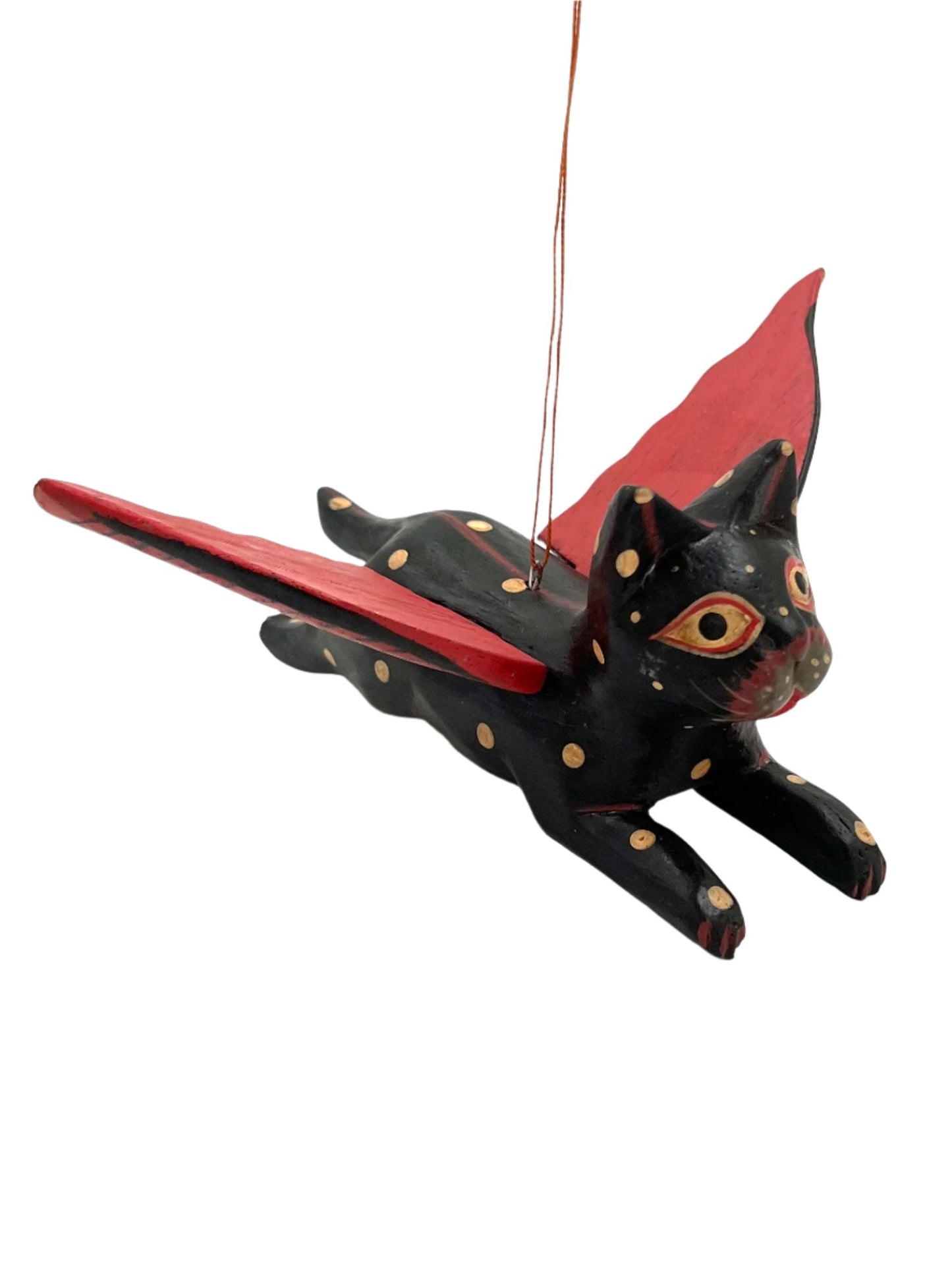 Mini Flying Kitty Spirit Chaser Black & Tan Polka Dot