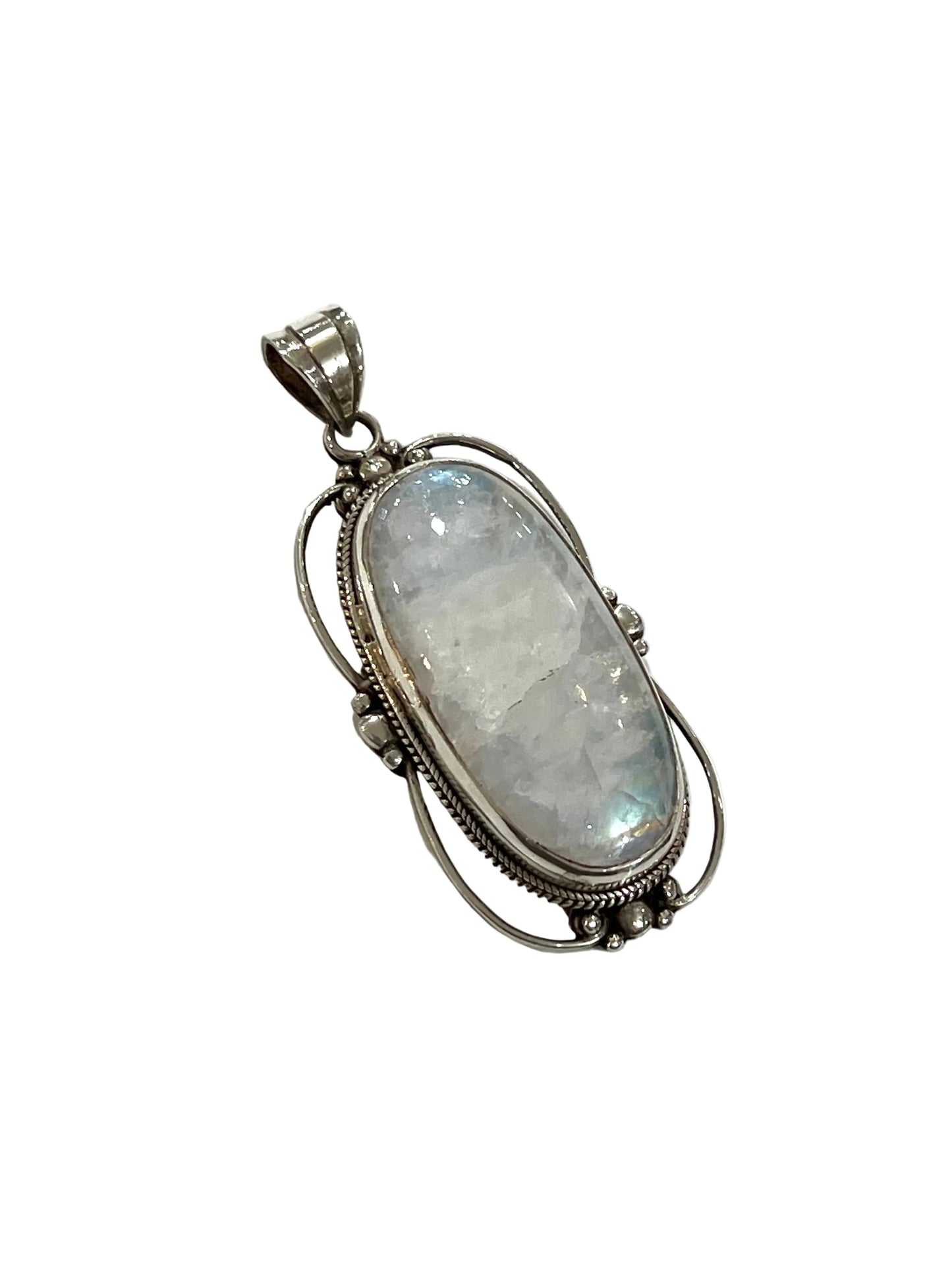 Large Victorian Mirror Moonstone Pendants