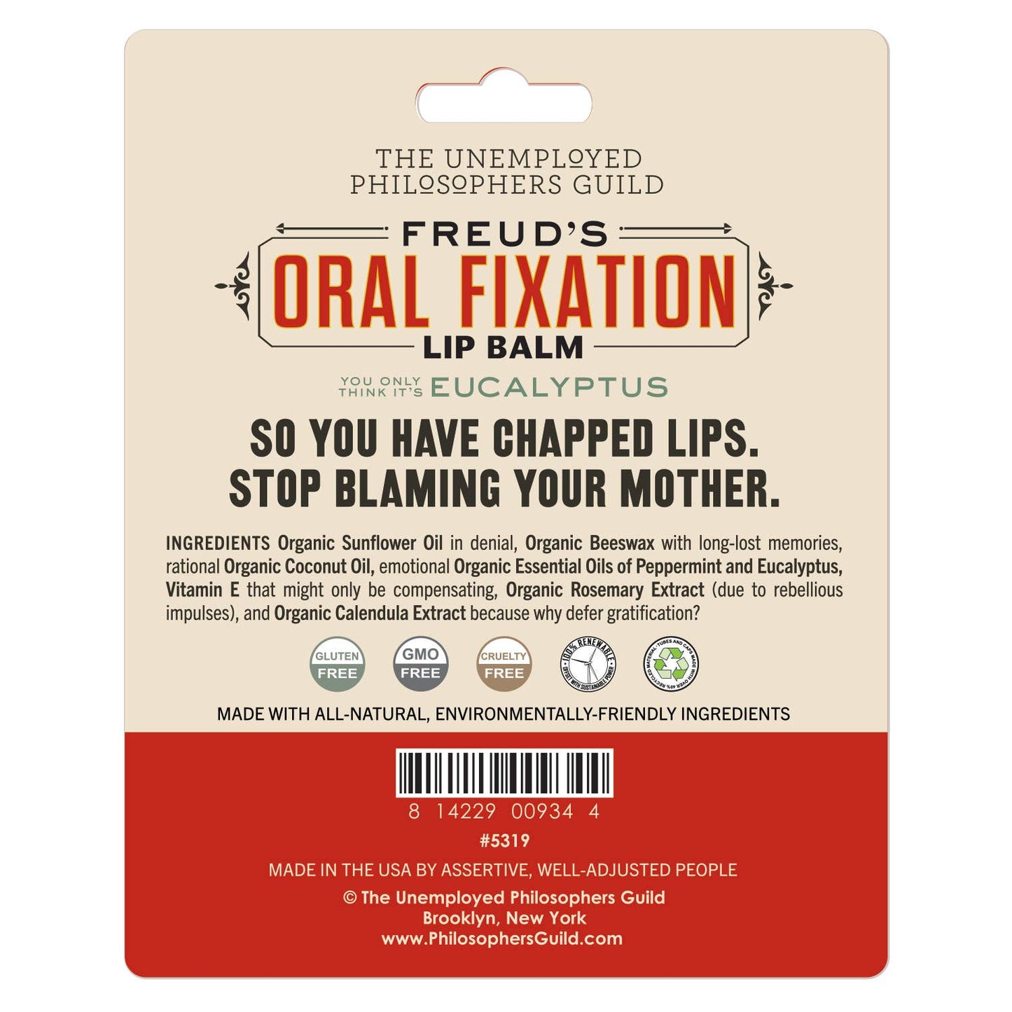 Freud's Oral Fixation Lip Balm - Peppermint Flavor