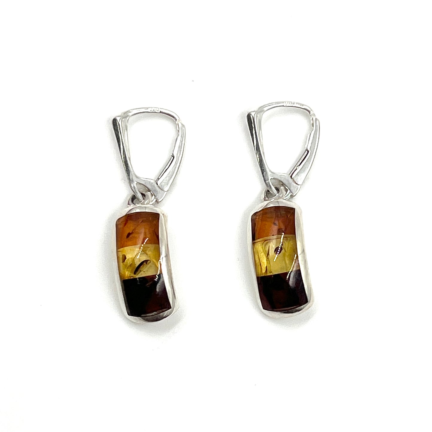 Multi Amber Rectangle Earrings