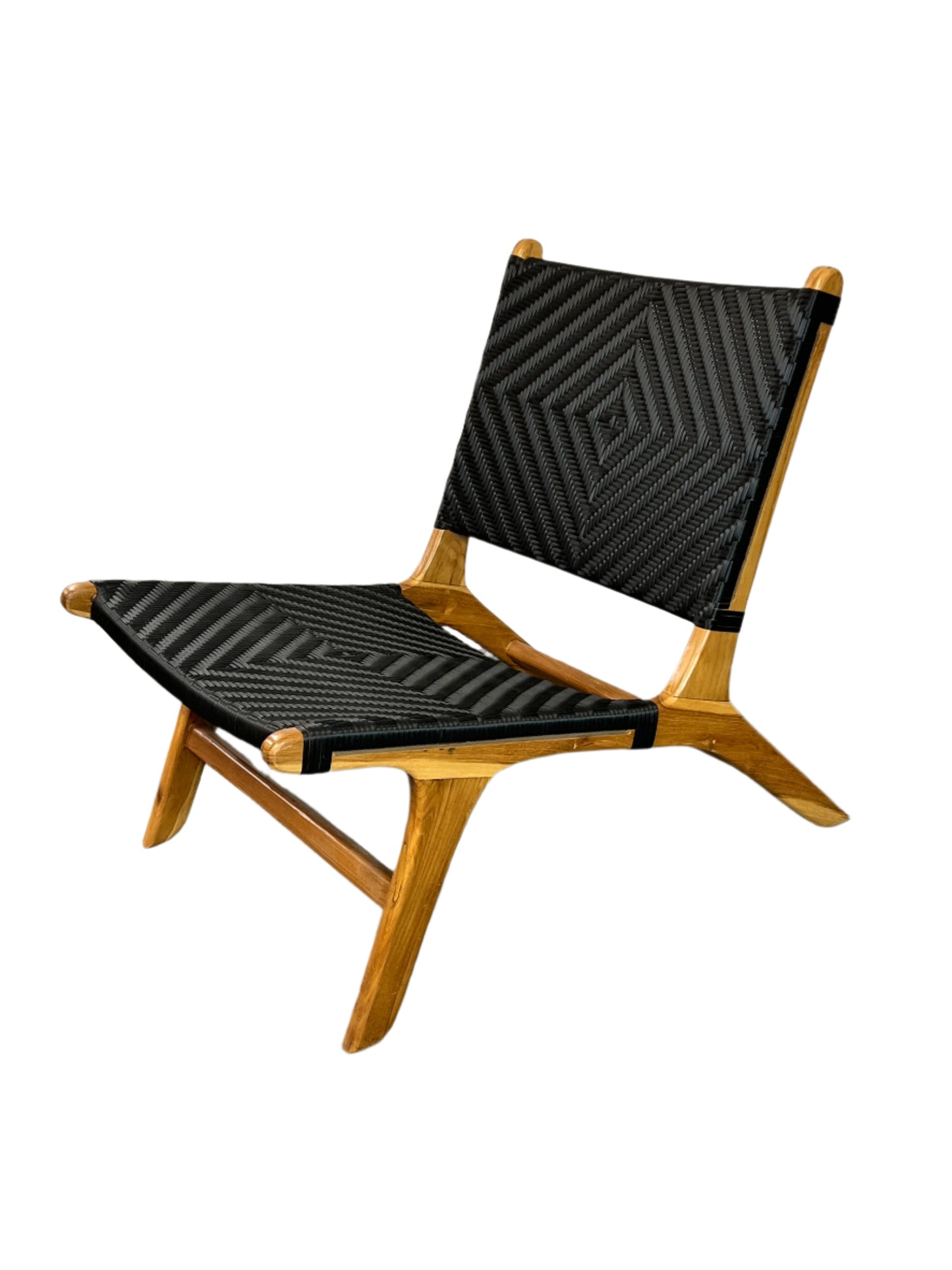 Black Rattan Teakwood Chair