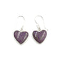 Sterling Silver Heart Purpurite Earrings
